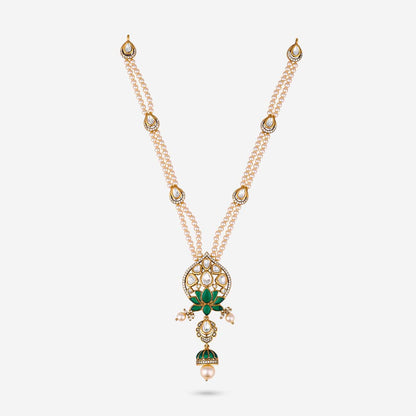 Kundan Polki Necklace Color Green Polish Victorian