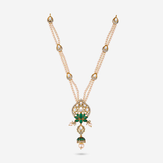 Kundan Polki Necklace Color Green Polish Victorian