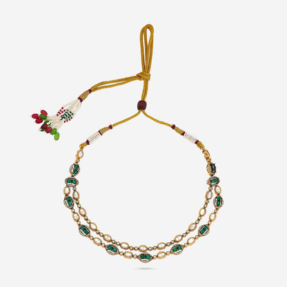 Kundan Polki Necklace Color Green Polish Victorian
