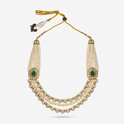 Kundan Polki Necklace Color Green Polish Victorian