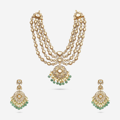 Kundan Polki Necklace Color Green Polish Victorian