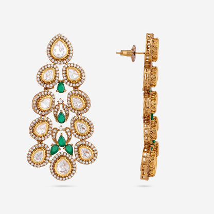 Kundan Polki Necklace Color Green Polish Victorian