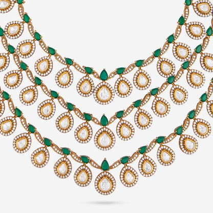 Kundan Polki Necklace Color Green Polish Victorian