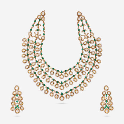 Kundan Polki Necklace Color Green Polish Victorian