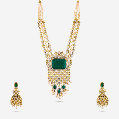 Kundan Polki Necklace Color Green Polish Victorian