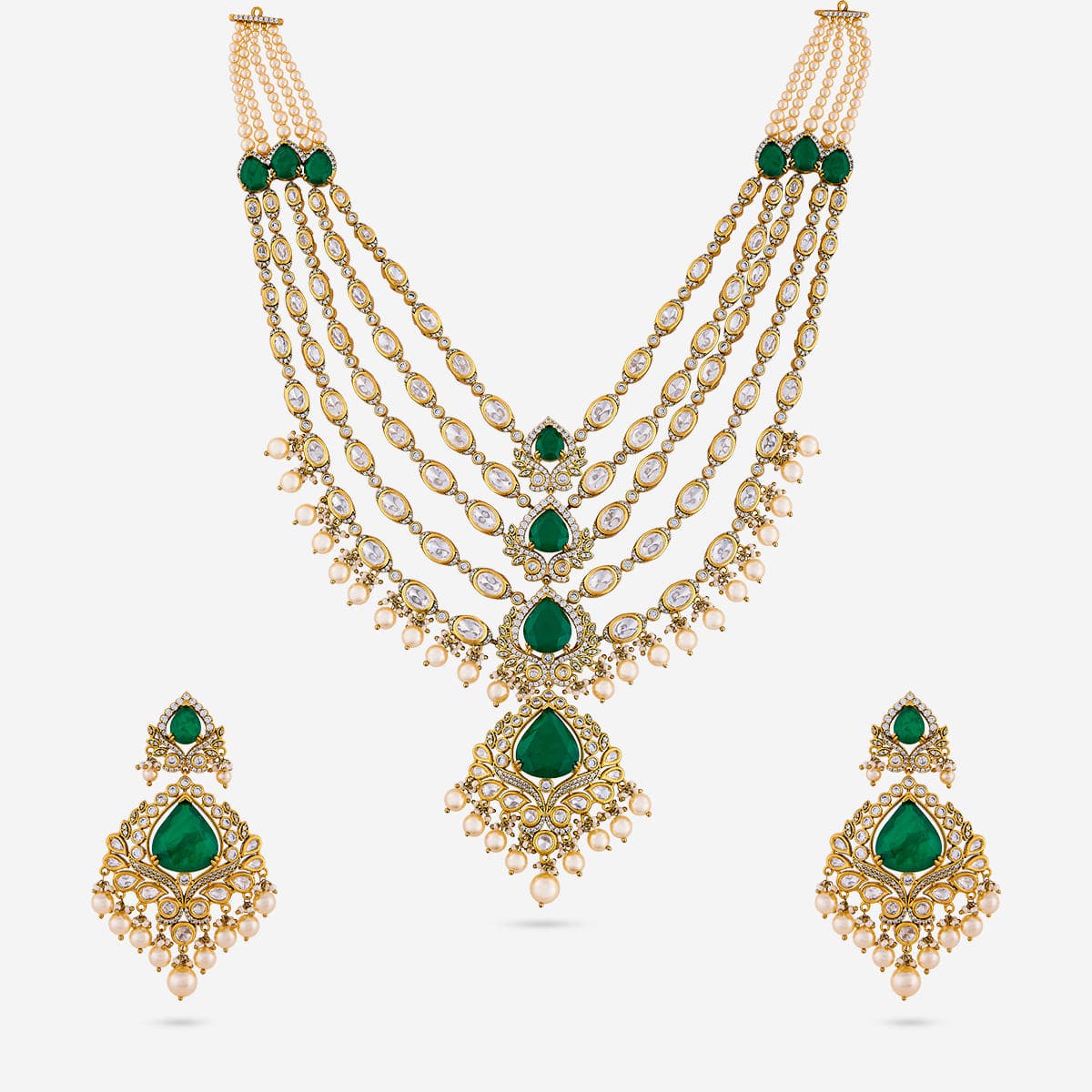 Kundan Polki Necklace Color Green Polish Victorian
