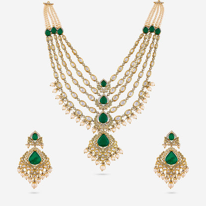 Kundan Polki Necklace Color Green Polish Victorian
