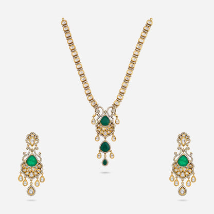 Kundan Polki Necklace Color Green Polish Victorian