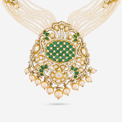 Kundan Polki Necklace Color Green Polish Victorian