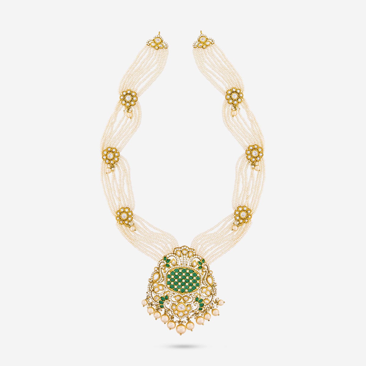 Kundan Polki Necklace Color Green Polish Victorian