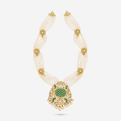 Kundan Polki Necklace Color Green Polish Victorian