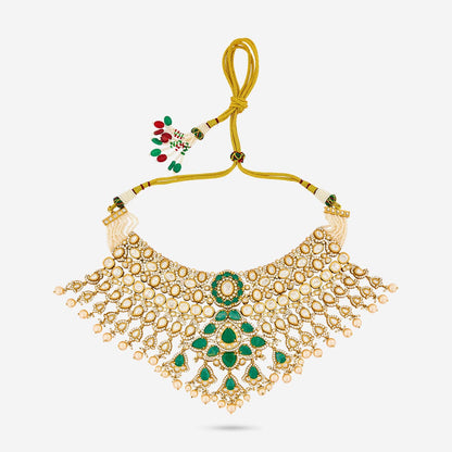 Kundan Polki Necklace Color Green Polish Victorian