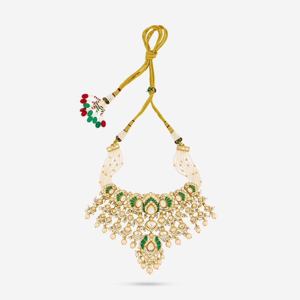 Kundan Polki Necklace Color Green Polish Victorian