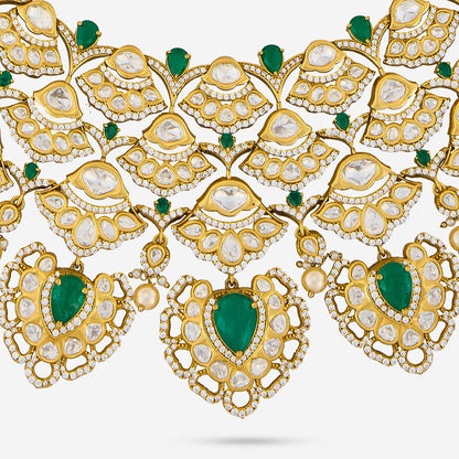 Kundan Polki Necklace Color Green Polish Victorian