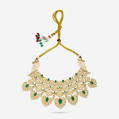 Kundan Polki Necklace Color Green Polish Victorian