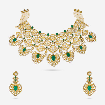 Kundan Polki Necklace Color Green Polish Victorian