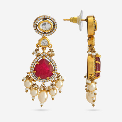 Kundan Polki Necklace Color Green Polish Gold