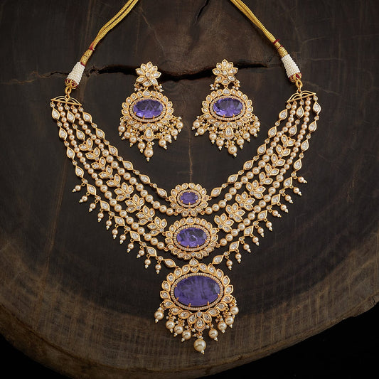 Kundan Polki Necklace Color Green Polish Victorian