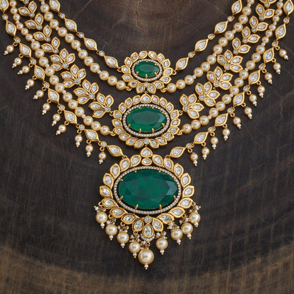 Kundan Polki Necklace Color Green Polish Victorian