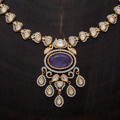 Kundan Polki Necklace Color Green Polish Victorian