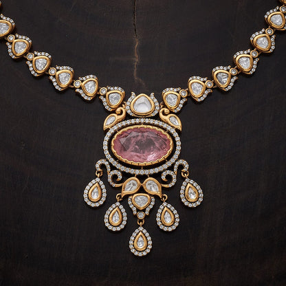 Kundan Polki Necklace Color Green Polish Victorian