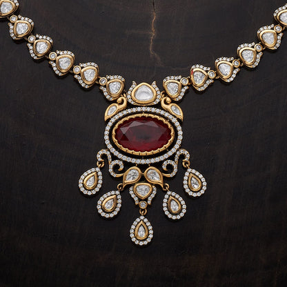 Kundan Polki Necklace Color Green Polish Victorian