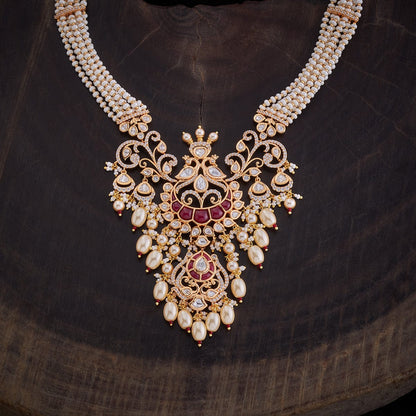 Kundan Polki Necklace Color Ruby Polish Gold