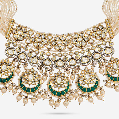 Kundan Polki Necklace Color Green Polish Victorian