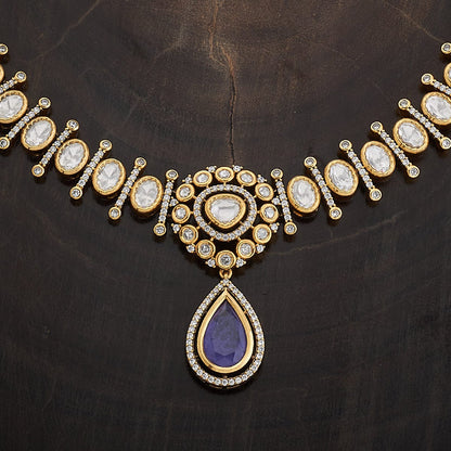 Kundan Polki Necklace Color Green Polish Victorian