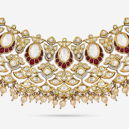 Kundan Polki Necklace Color Green Polish Victorian