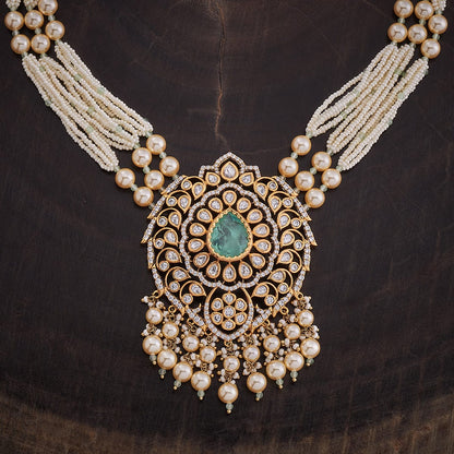 Kundan Polki Necklace Color Green Polish Victorian