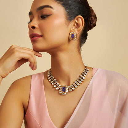 Kundan Polki Necklace Color Green Polish Victorian