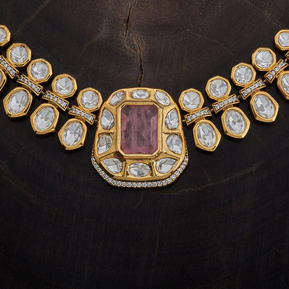 Kundan Polki Necklace Color Green Polish Victorian