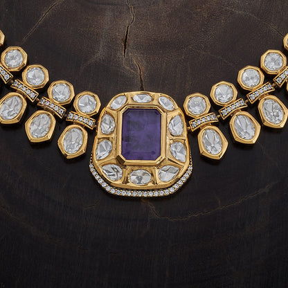 Kundan Polki Necklace Color Green Polish Victorian