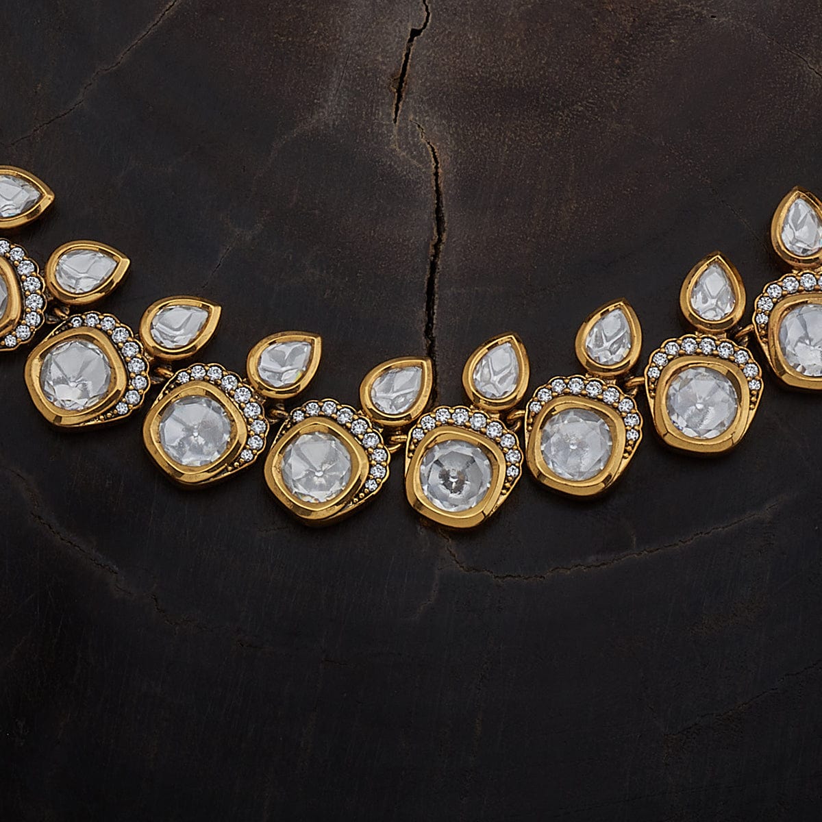 Kundan Polki Necklace Color Green Polish Victorian