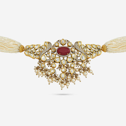 Kundan Polki Necklace Color Green Polish Victorian