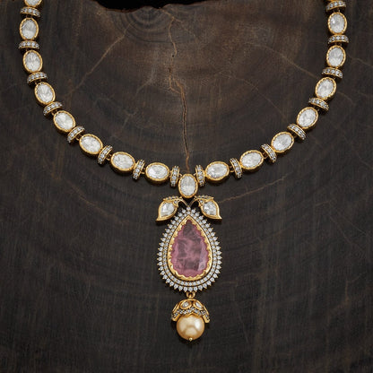 Kundan Polki Necklace Color Green Polish Victorian