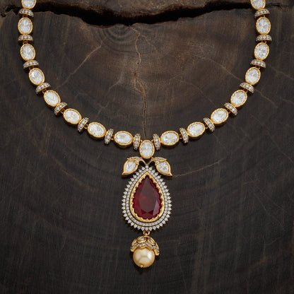 Kundan Polki Necklace Color Green Polish Victorian