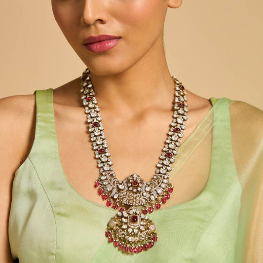 Kundan Polki Necklace Color Green Polish Victorian