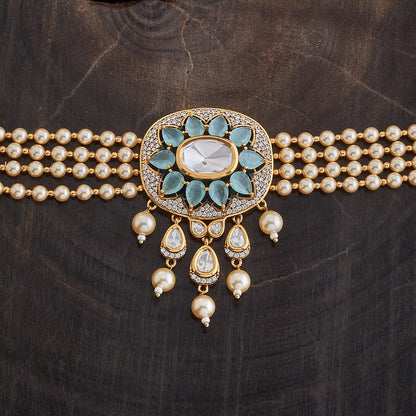 Kundan Polki Necklace Color Green Polish Victorian