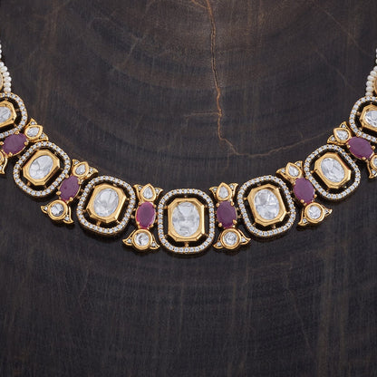 Kundan Polki Necklace Color Green Polish Victorian