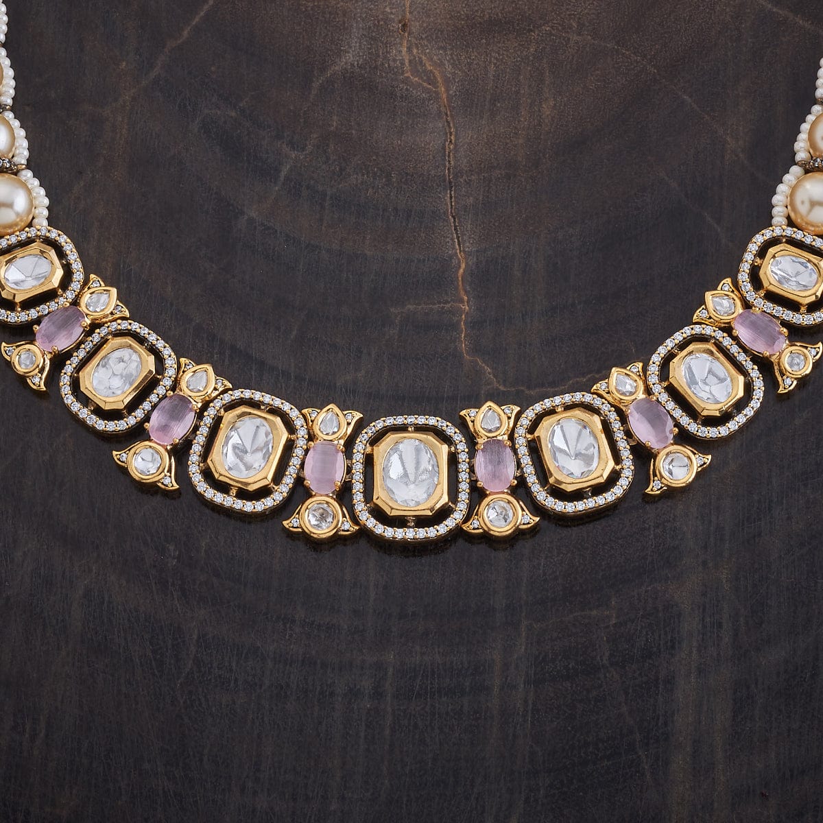 Kundan Polki Necklace Color Green Polish Victorian