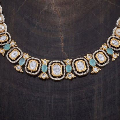 Kundan Polki Necklace Color Green Polish Victorian