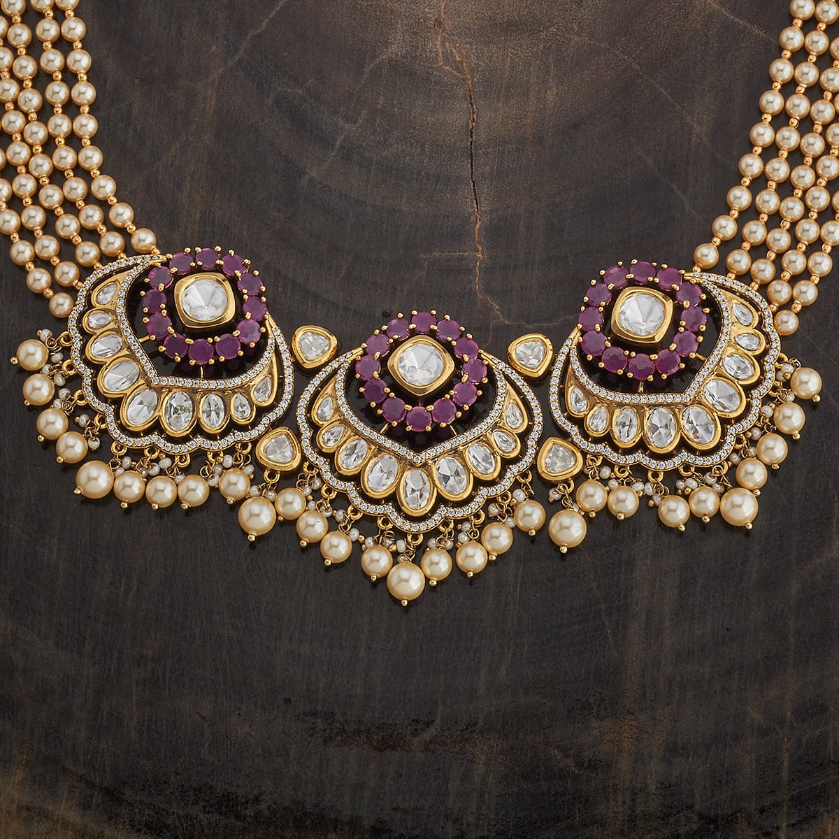 Kundan Polki Necklace Color Green Polish Victorian