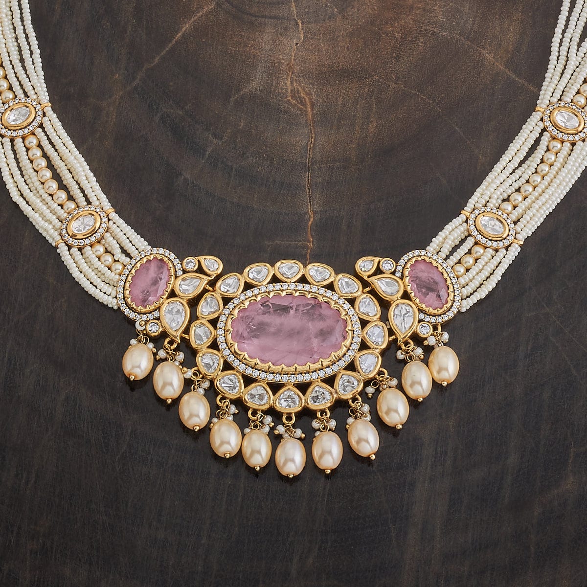 Kundan Polki Necklace Color Green Polish Victorian