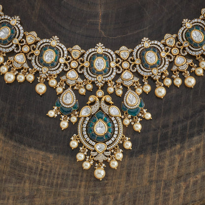 Kundan Polki Necklace Color Green Polish Victorian