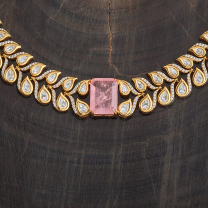 Kundan Polki Necklace Color Green Polish Victorian