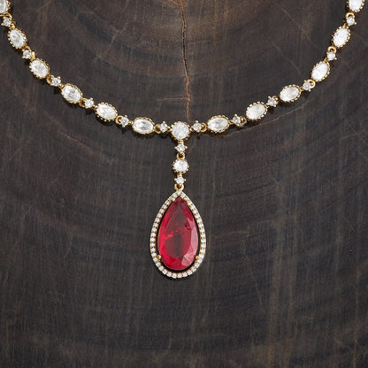 Kundan Polki Necklace Color Green Polish Victorian