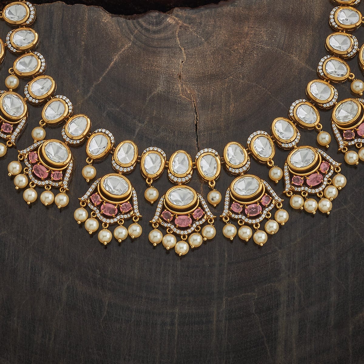 Kundan Polki Necklace Color Green Polish Victorian