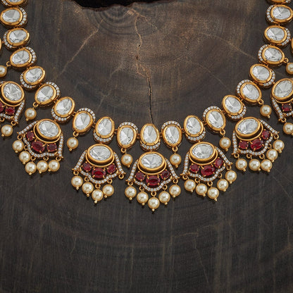 Kundan Polki Necklace Color Green Polish Victorian